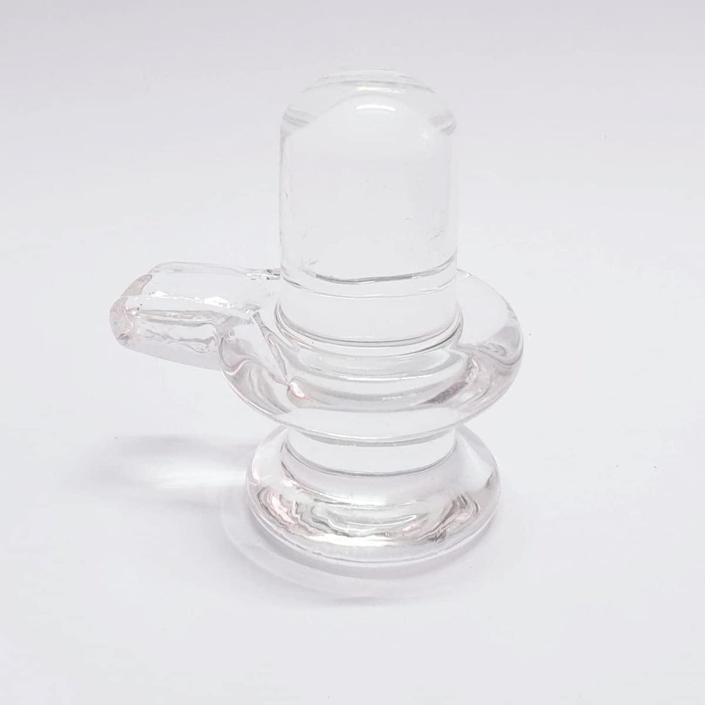 Sphatik Shivling/Big Size for Home Pooja Decorative Showpiece - 4 inch, 200gm (Crystal, White)